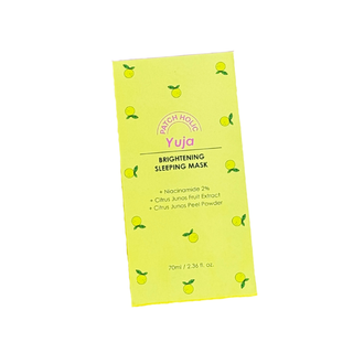 Patch Holic Yuja Brightening Sleeping Mask packaging on a white background